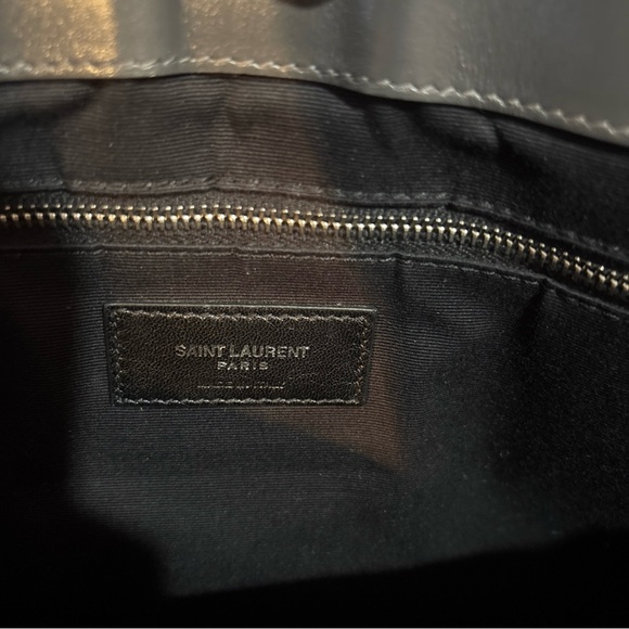 Yves Saint Laurent Metallic Gray Chevron Shoulder Bag - Picture 14 of 16